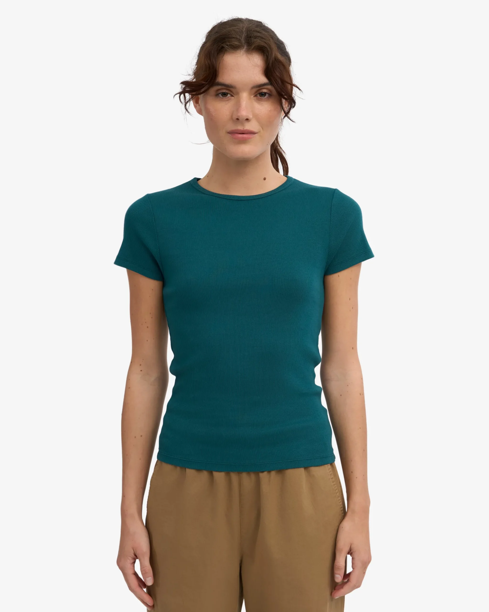 Organic Rib T-Shirt - Ocean Green