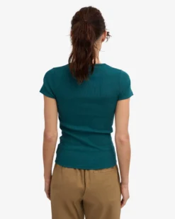 Organic Rib T-Shirt - Ocean Green