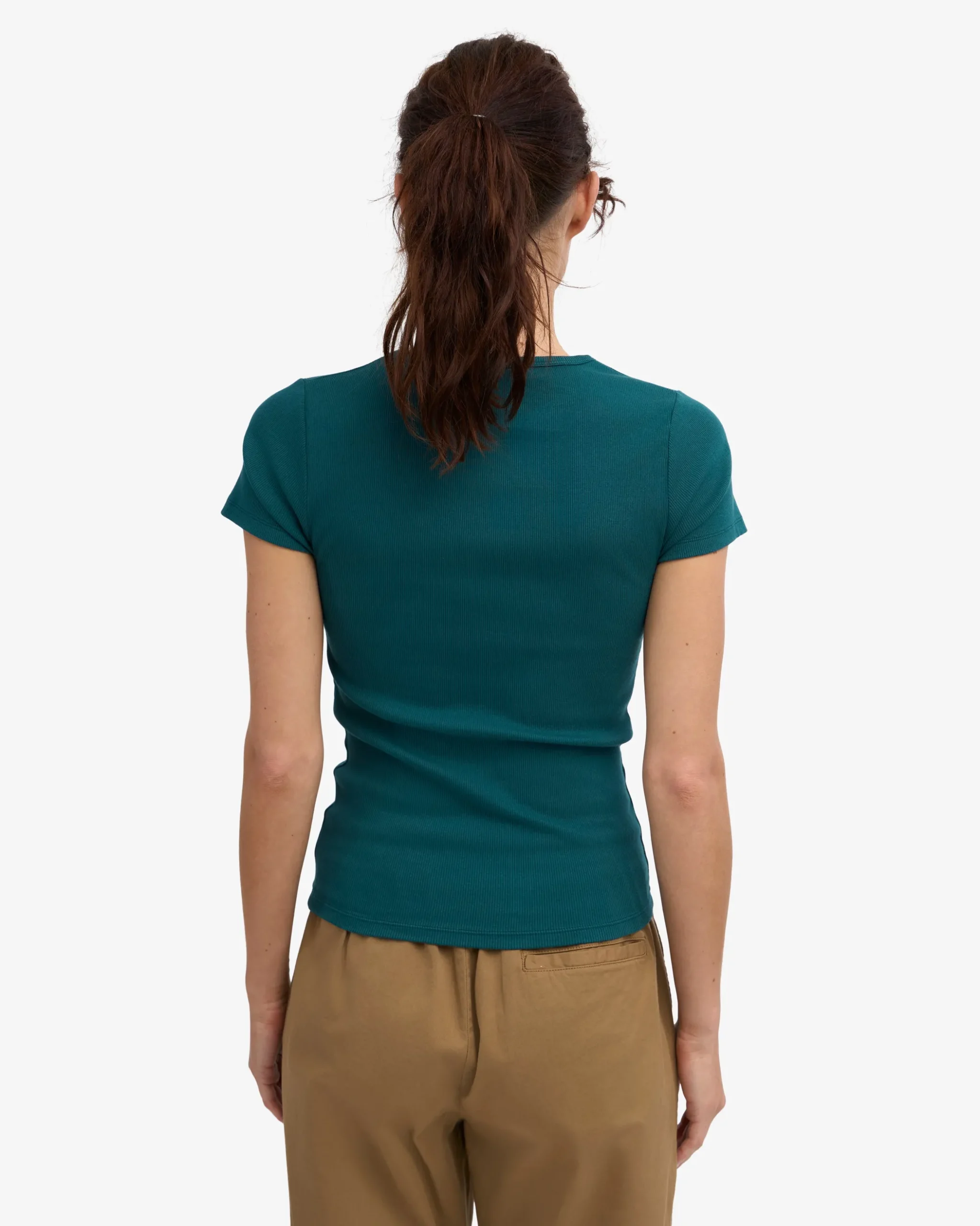 Organic Rib T-Shirt - Ocean Green