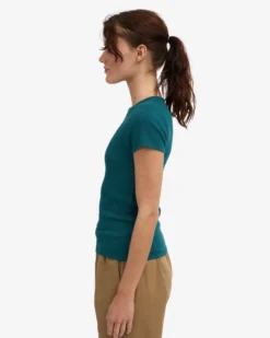 Organic Rib T-Shirt - Ocean Green