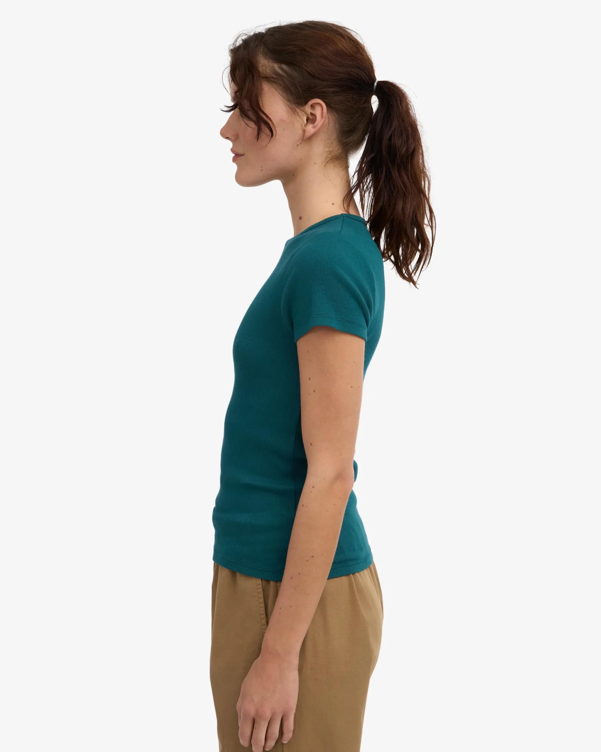 Organic Rib T-Shirt - Ocean Green