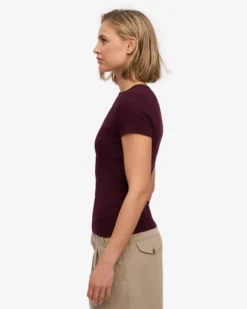 Organic Rib T-Shirt - Oxblood Red