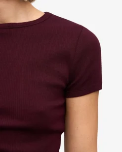 Organic Rib T-Shirt - Oxblood Red
