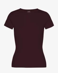 Organic Rib T-Shirt - Oxblood Red