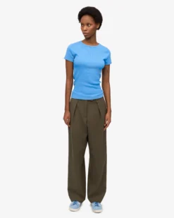 Organic Rib T-Shirt - Pacific Blue