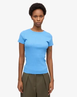Organic Rib T-Shirt - Pacific Blue
