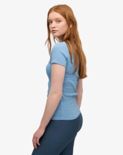 Organic Rib T-Shirt - Seaside Blue