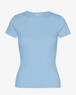 Organic Rib T-Shirt - Seaside Blue