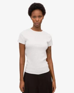 Organic Rib T-Shirt - Snow Melange