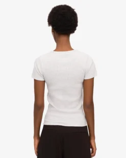 Organic Rib T-Shirt - Snow Melange