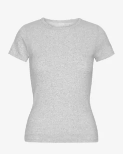 Organic Rib T-Shirt - Snow Melange