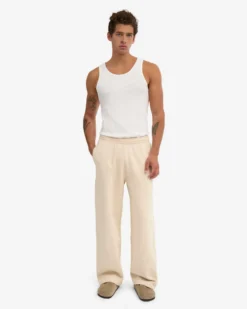 Organic Straight Leg Sweatpants - Ivory White