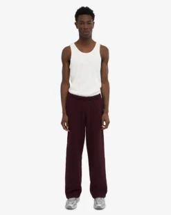Organic Straight Leg Sweatpants - Oxblood Red