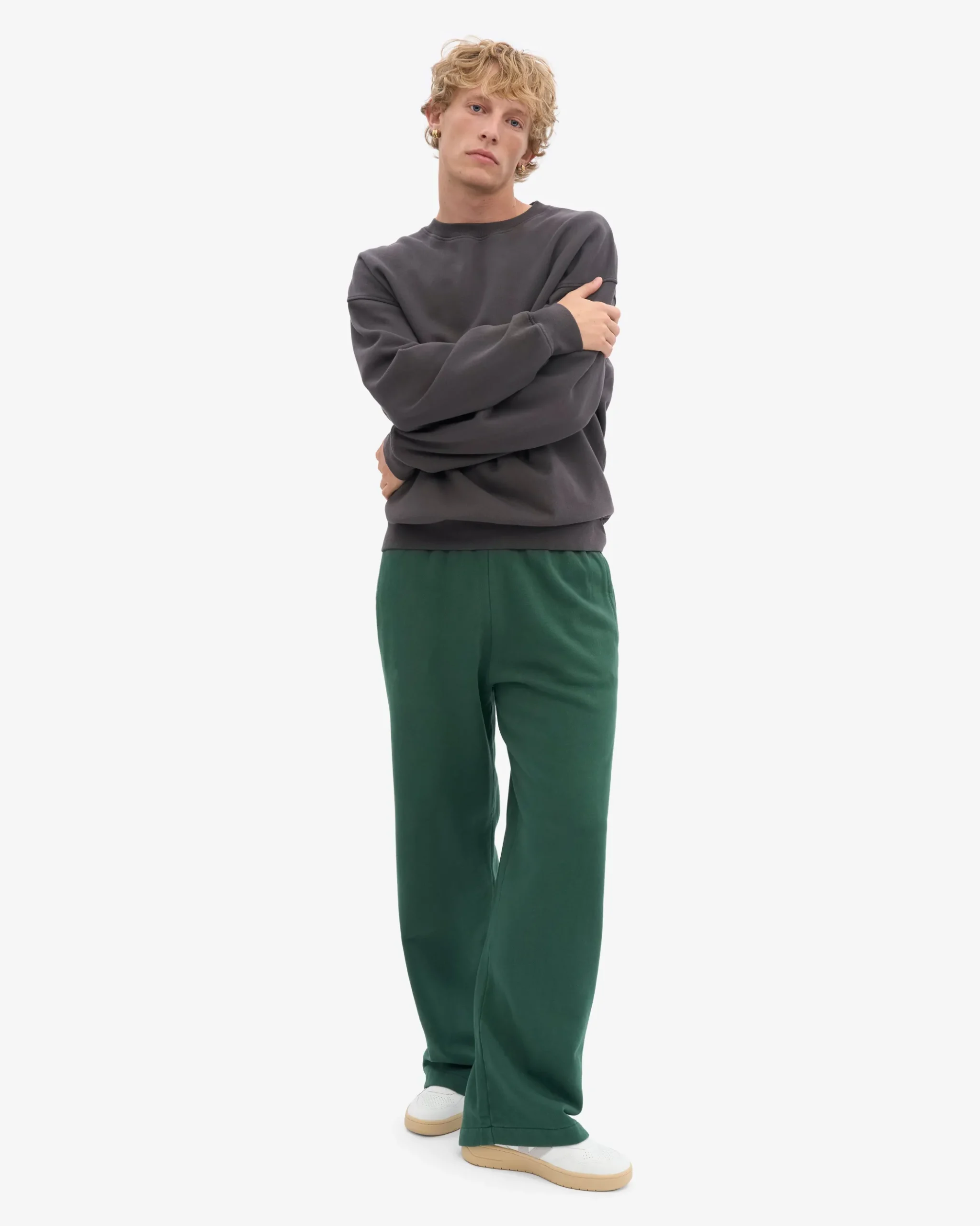 Organic Straight Leg Sweatpants - Emerald Green