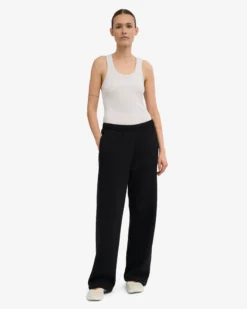 Organic Straight Leg Sweatpants - Deep Black