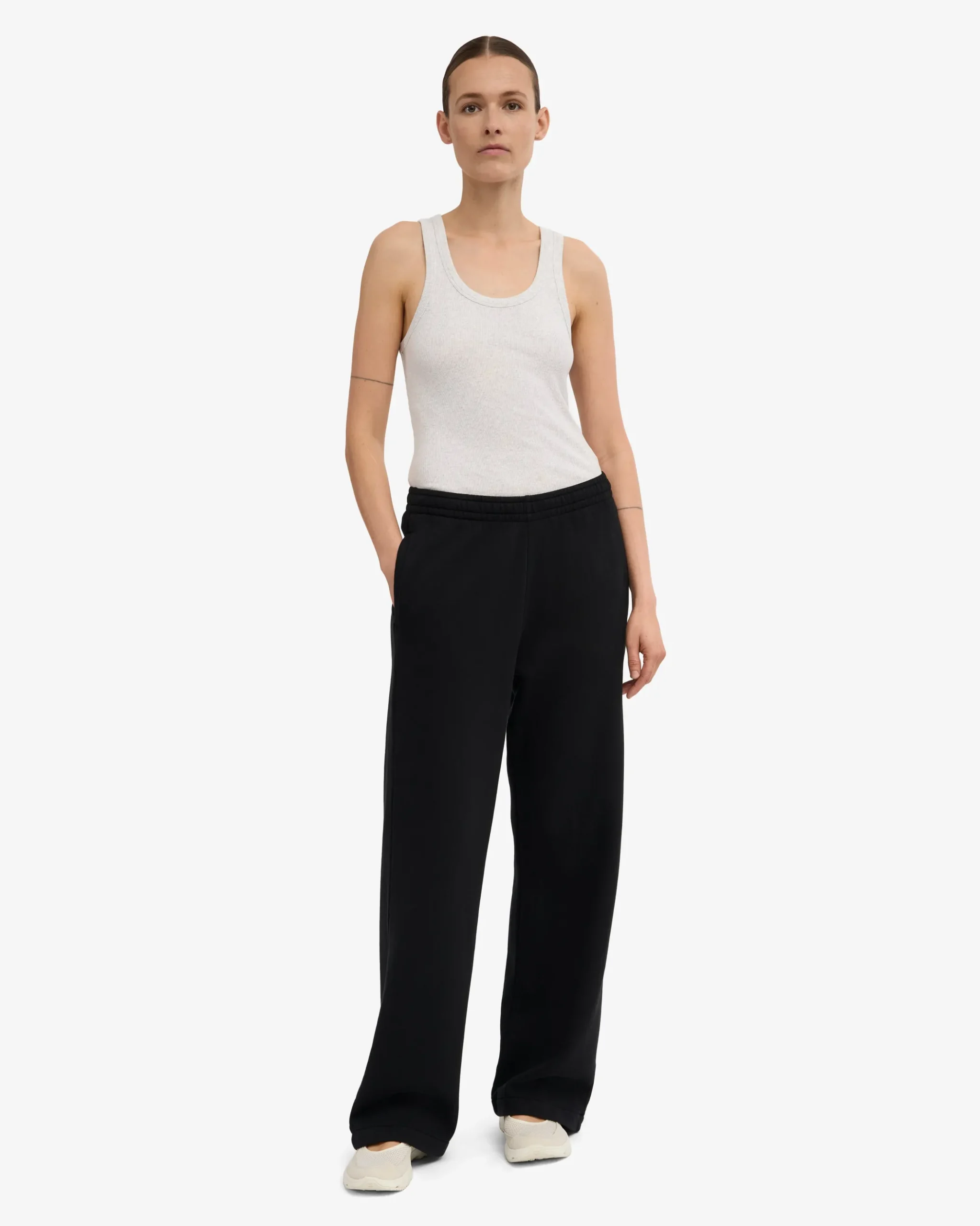 Organic Straight Leg Sweatpants - Deep Black