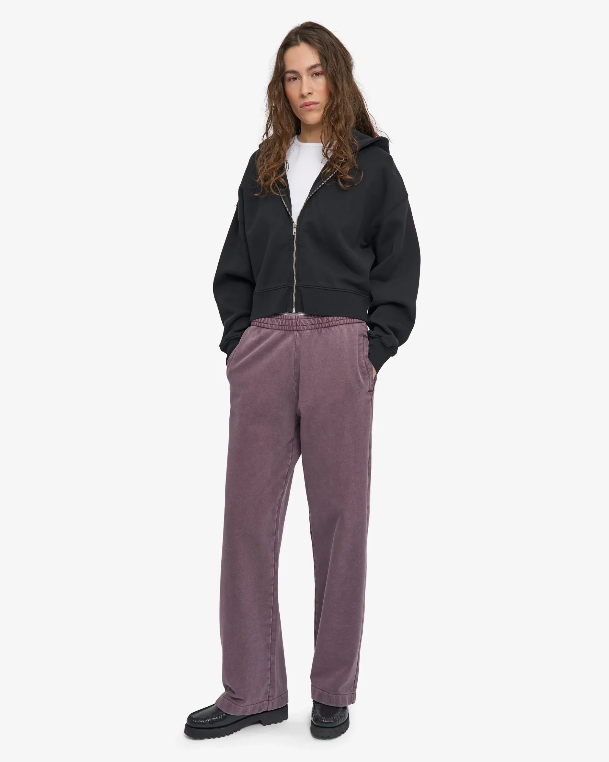 Organic Straight Leg Sweatpants - Faded Grape