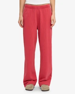 Organic Straight Leg Sweatpants - Faded Red