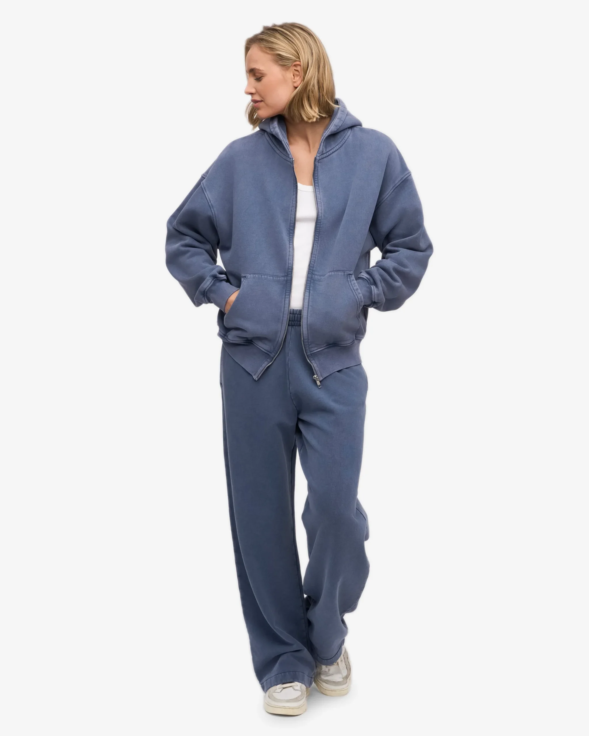 Organic Straight Leg Sweatpants - Neptune Blue
