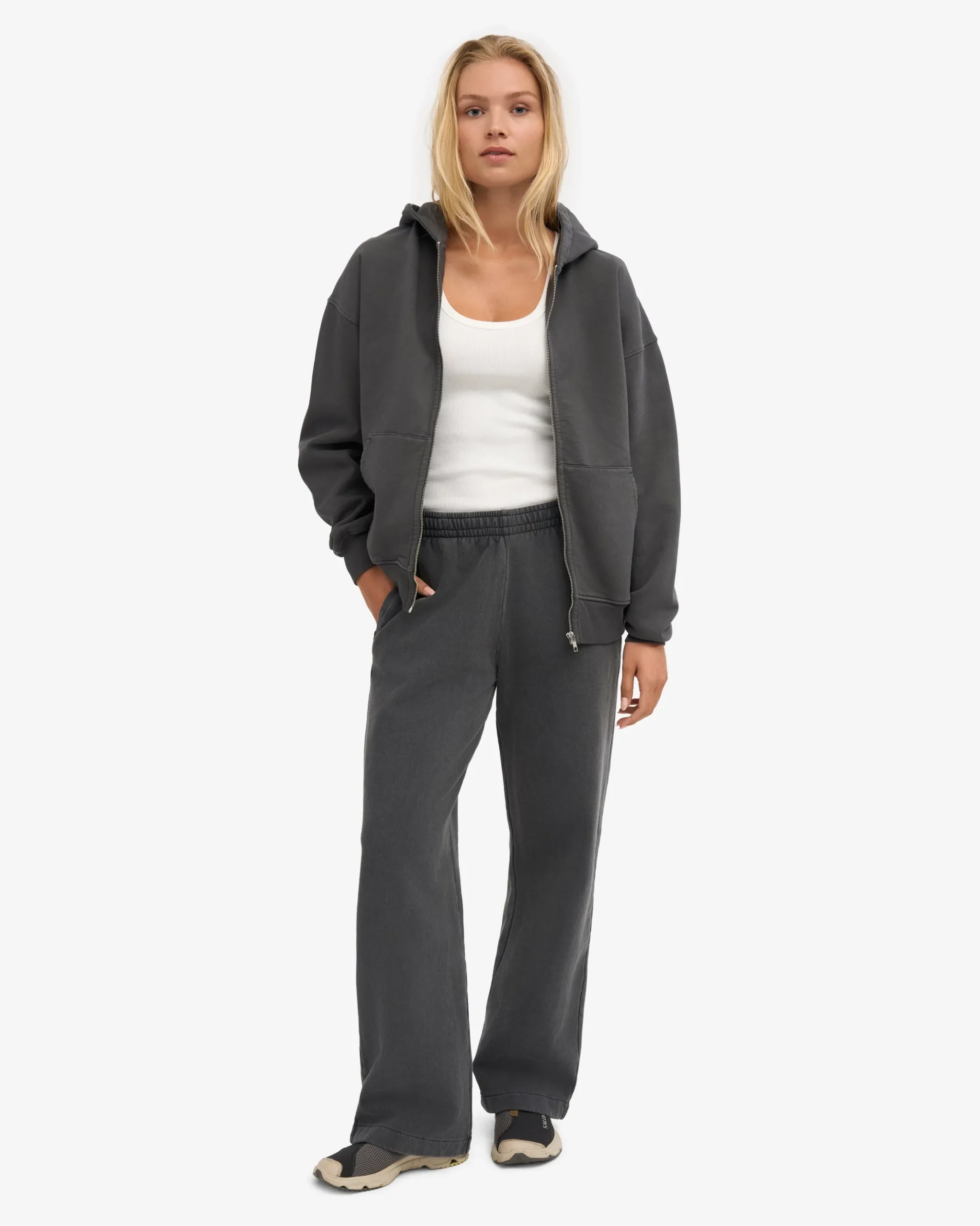 Organic Straight Leg Sweatpants - Faded Black