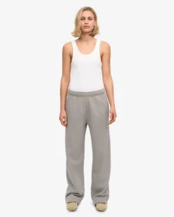 Organic Straight Leg Sweatpants - Heather Grey