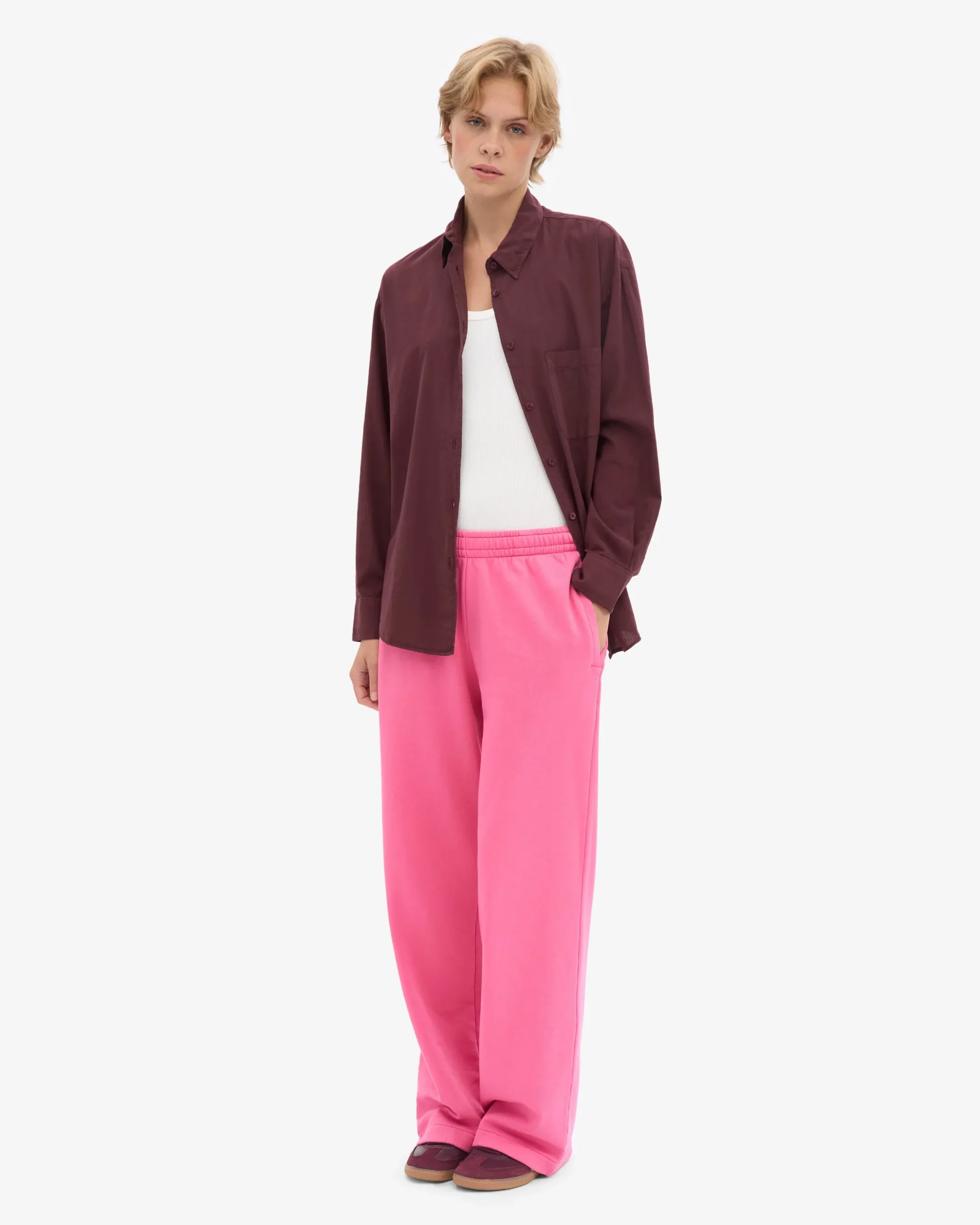 Organic Straight Leg Sweatpants - Bubblegum Pink
