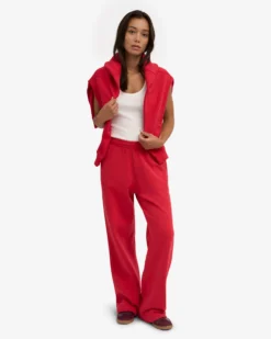 Organic Straight Leg Sweatpants - Scarlet Red