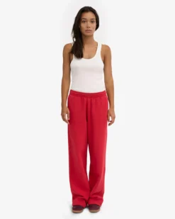 Organic Straight Leg Sweatpants - Scarlet Red