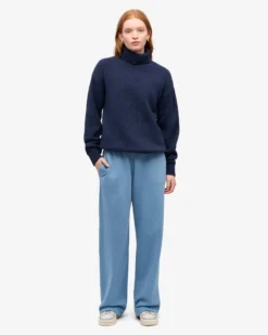 Organic Straight Leg Sweatpants - Seaside Blue