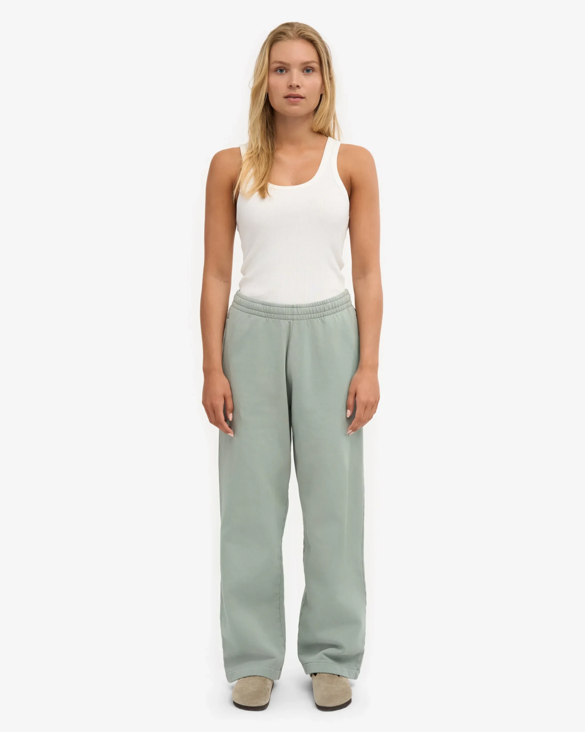 Organic Straight Leg Sweatpants - Steel Blue