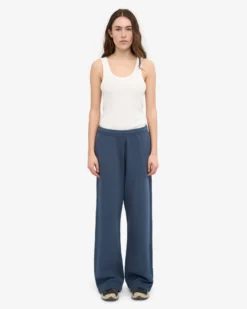 Organic Straight Leg Sweatpants - Petrol Blue