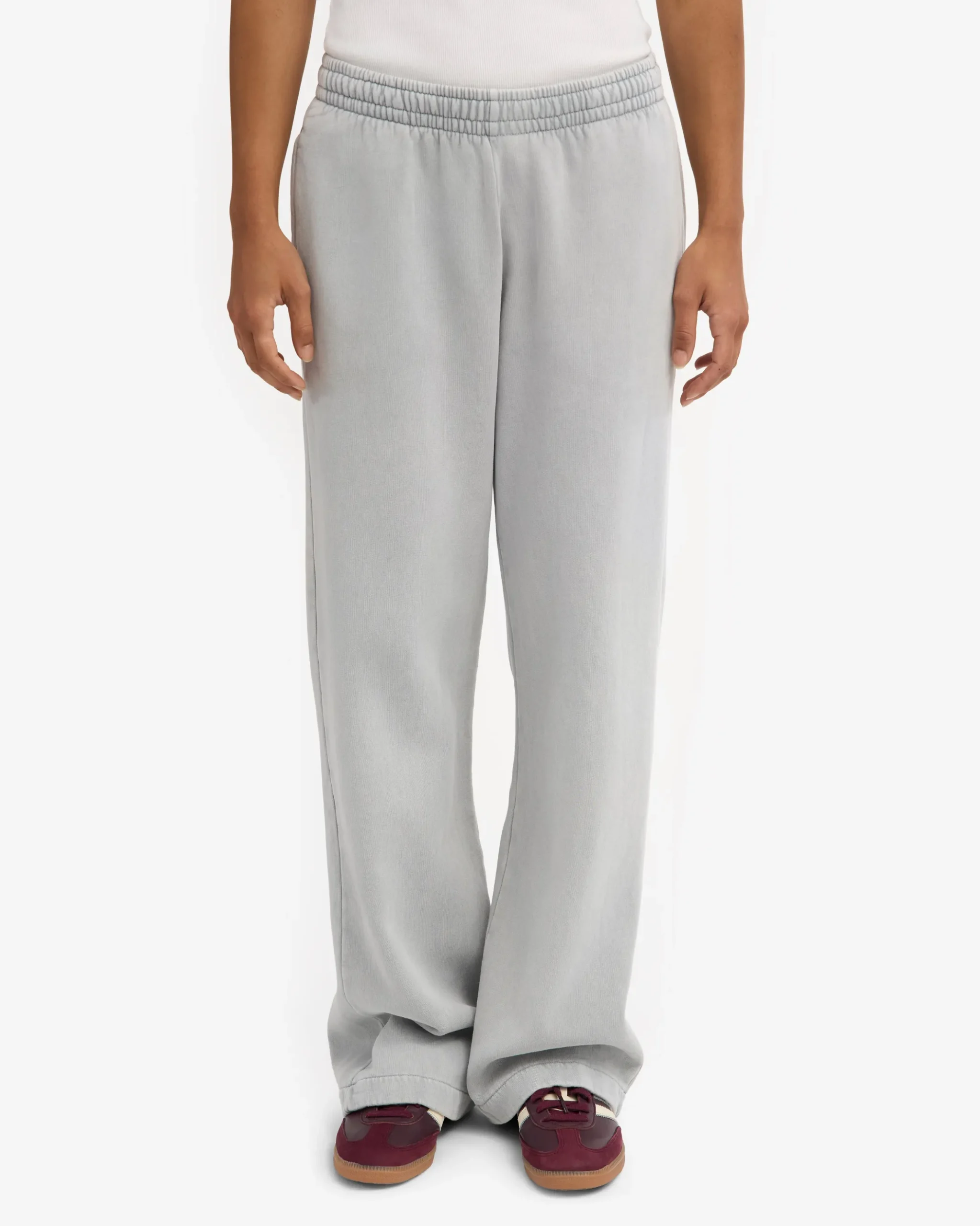 Organic Straight Leg Sweatpants - Faded Grey