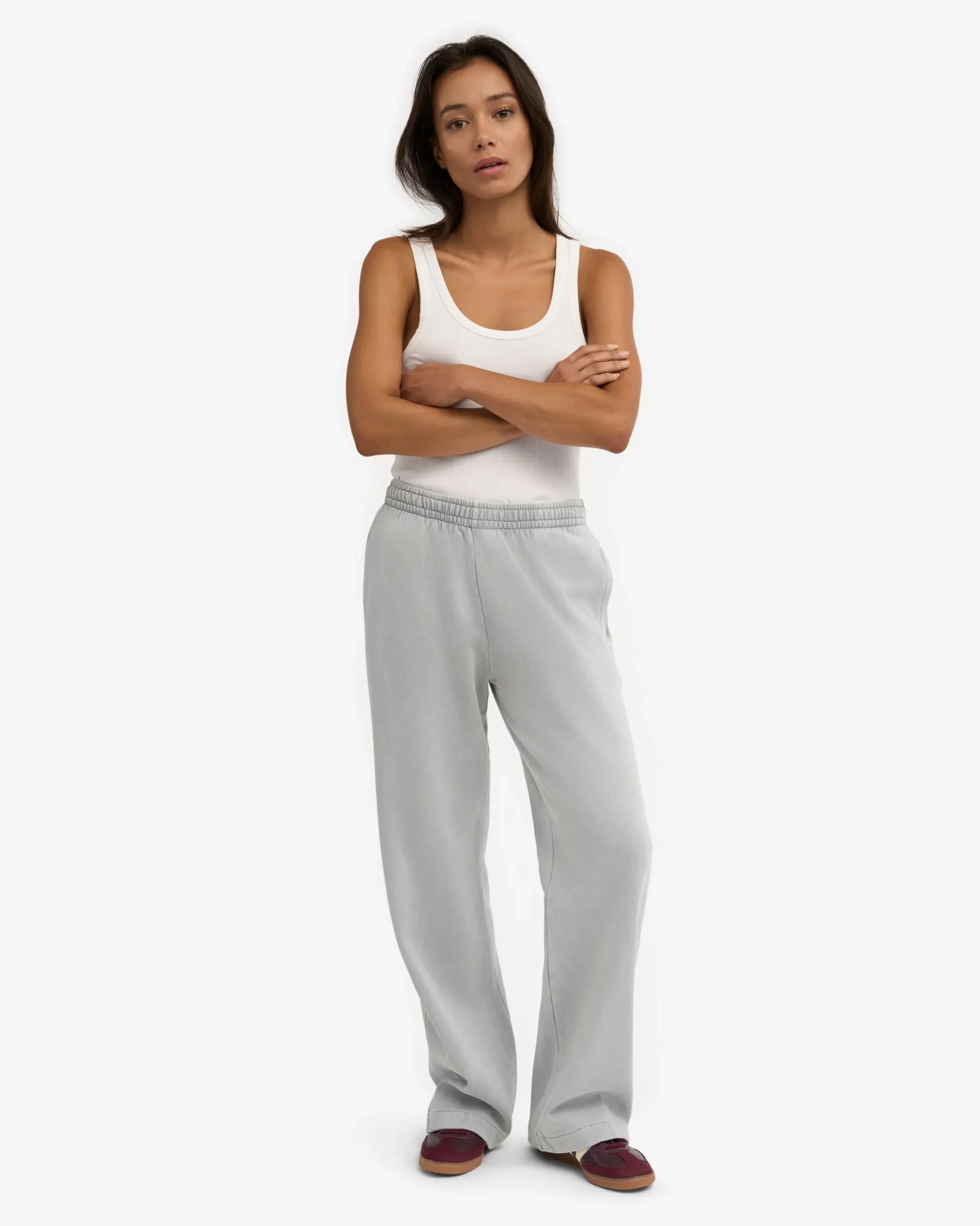 Organic Straight Leg Sweatpants - Faded Grey