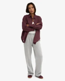 Organic Straight Leg Sweatpants - Faded Grey