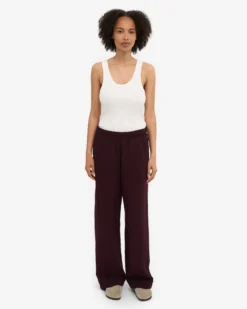 Organic Straight Leg Sweatpants - Oxblood Red