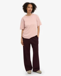 Organic Straight Leg Sweatpants - Oxblood Red