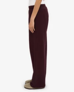Organic Straight Leg Sweatpants - Oxblood Red