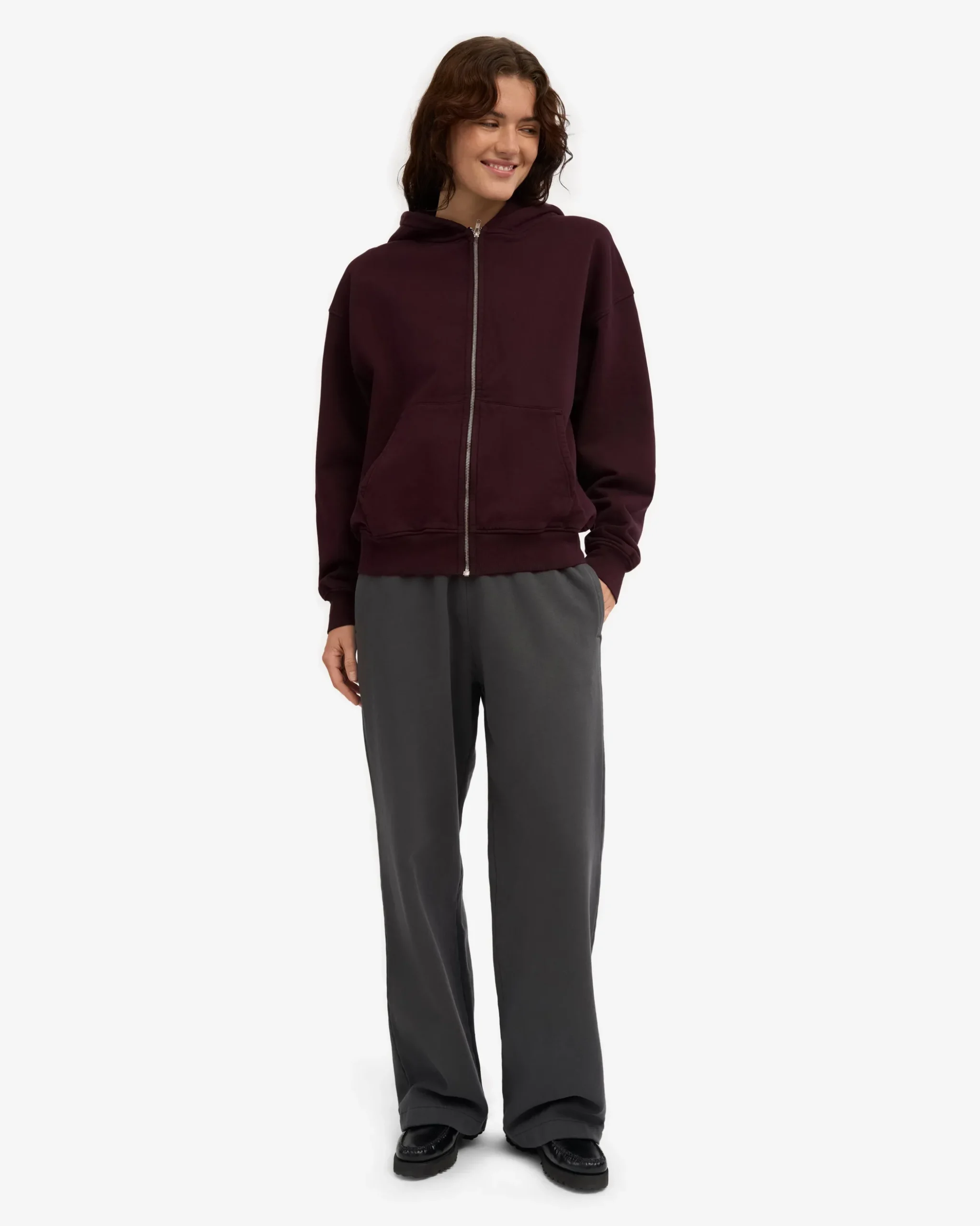 Organic Straight Leg Sweatpants - Lava Grey