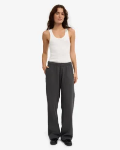 Organic Straight Leg Sweatpants - Lava Grey