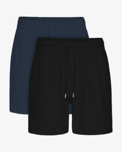 Organic Twill Shorts - Deep Black & Navy Blue (2-Pack)