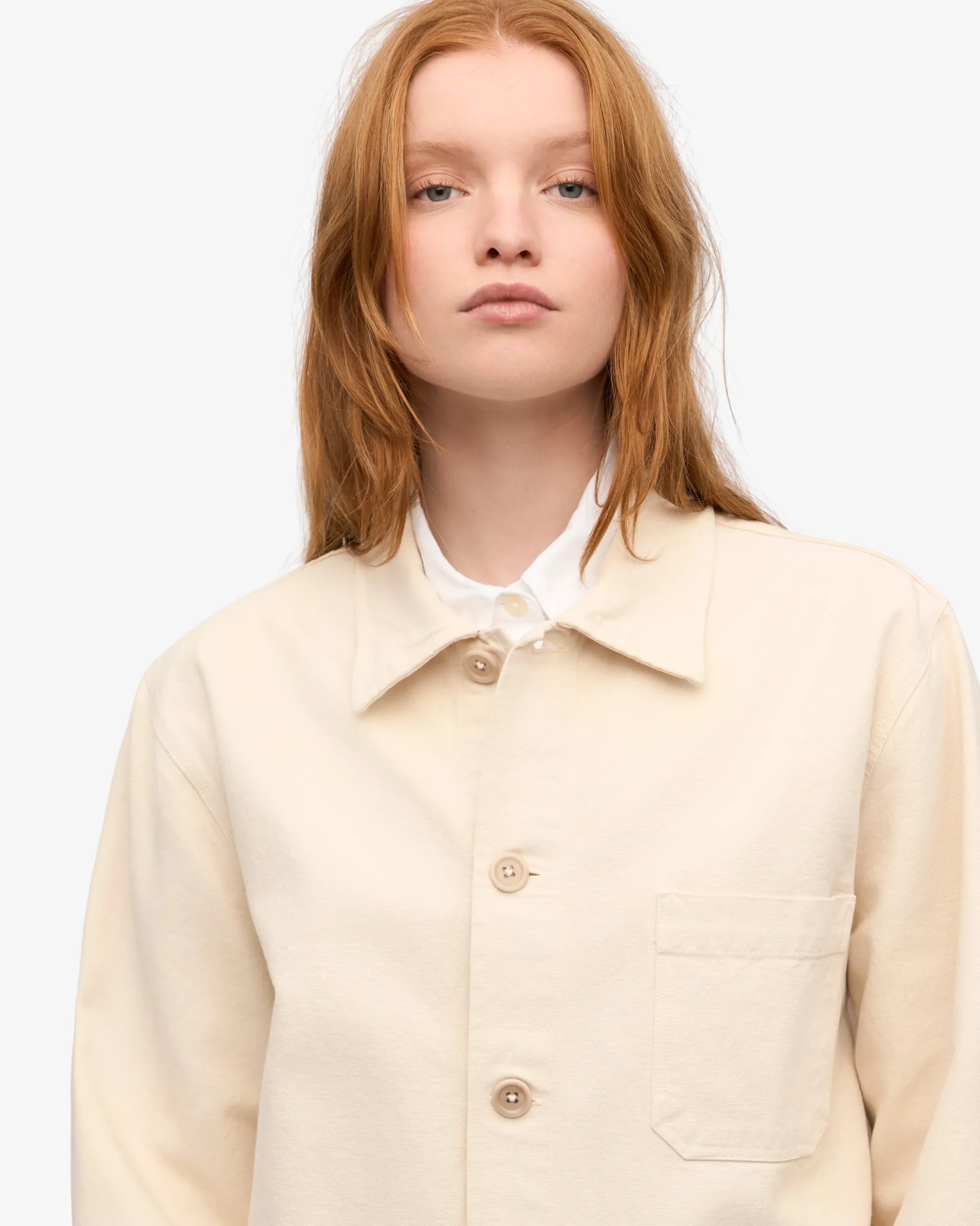 Organic Workwear Jacket - Ivory White