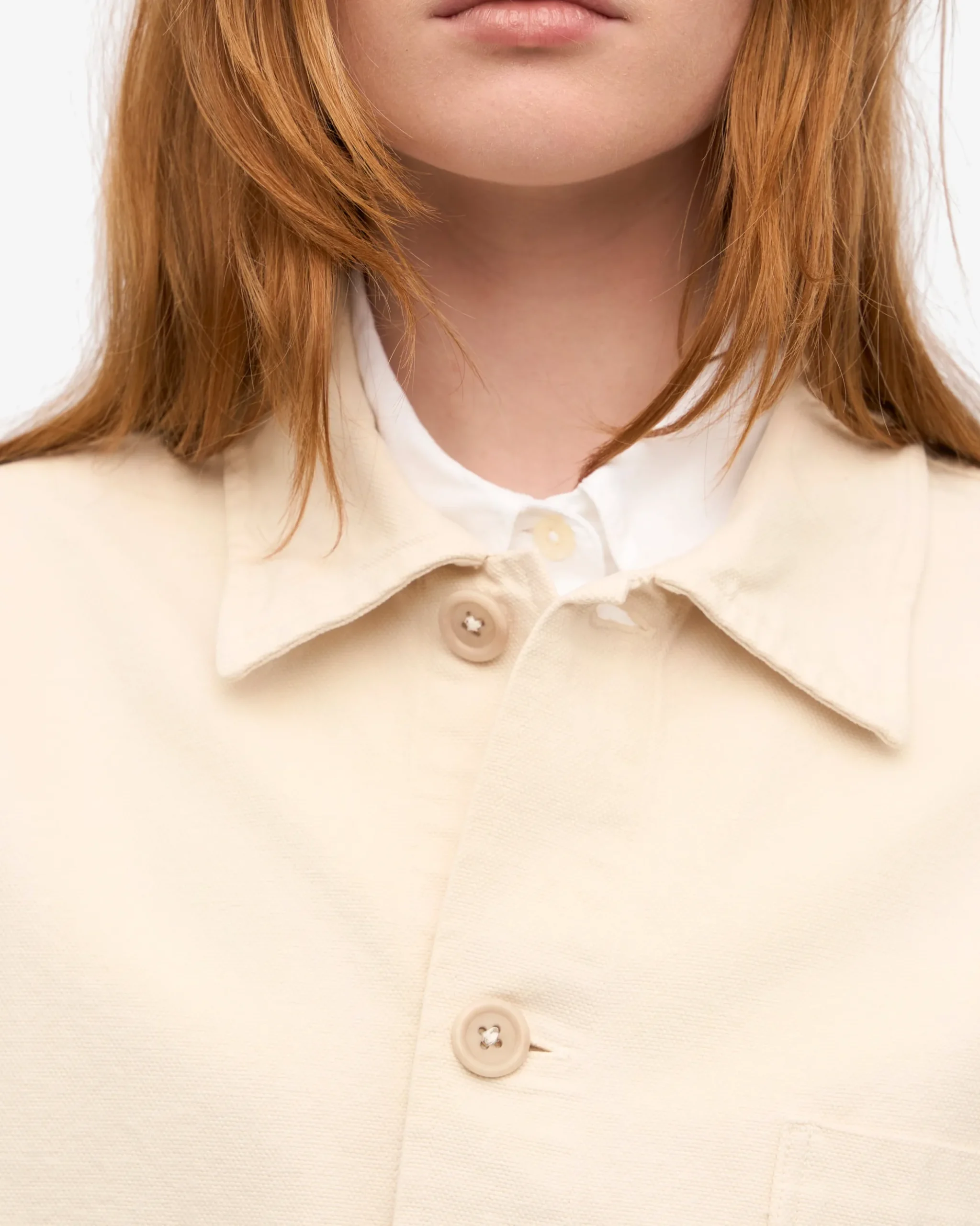 Organic Workwear Jacket - Ivory White