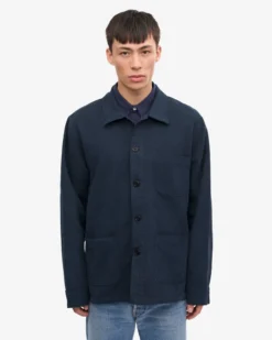 Organic Workwear Jacket - Navy Blue