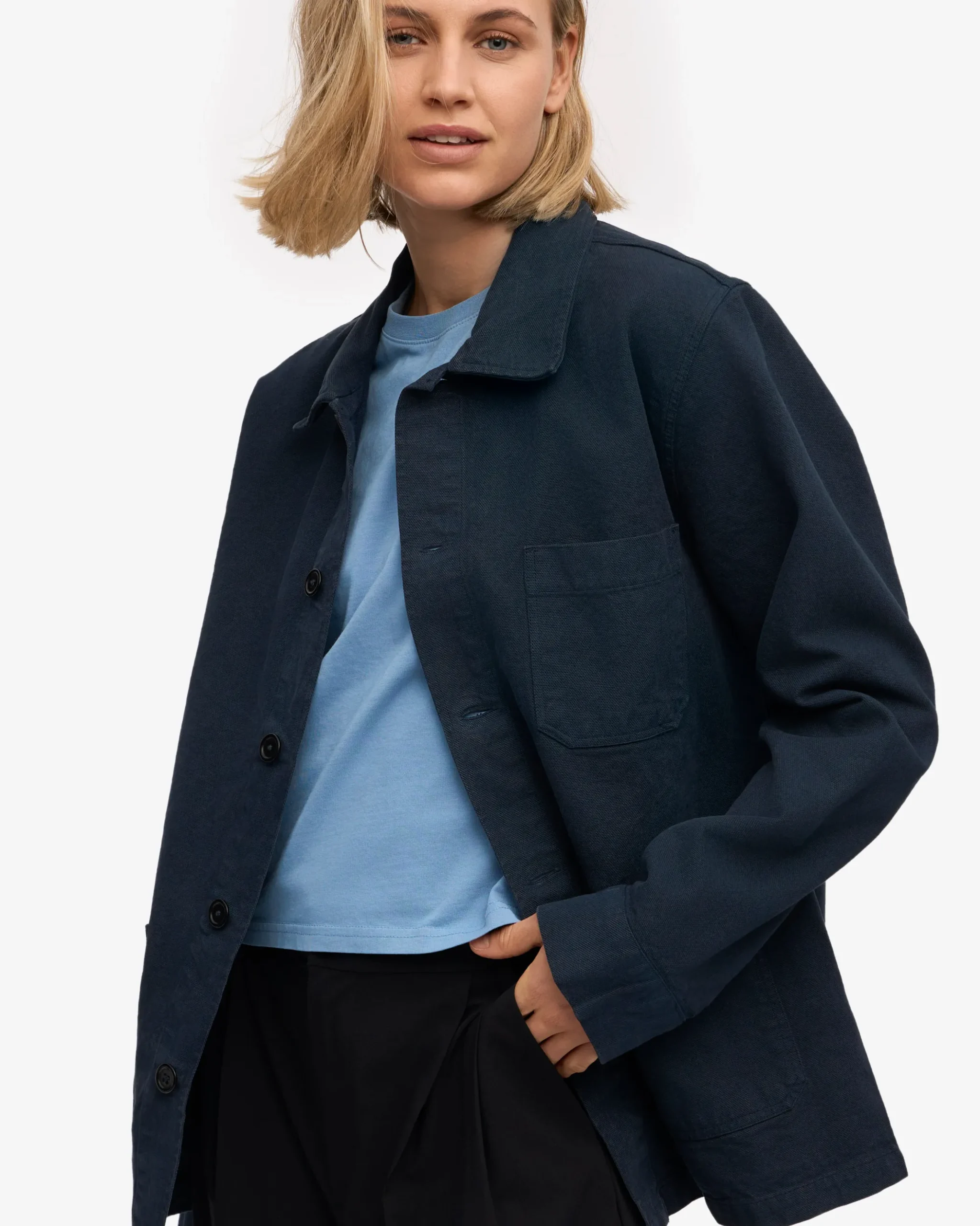Organic Workwear Jacket - Navy Blue