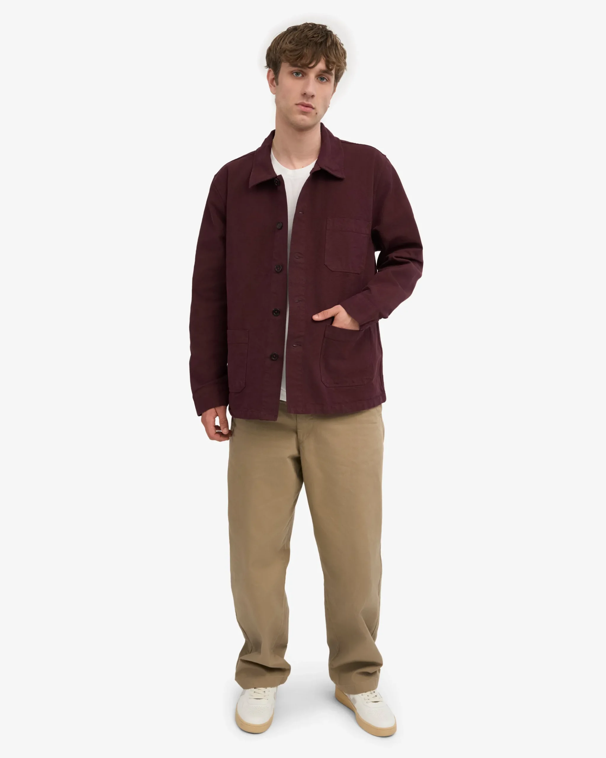Organic Workwear Jacket - Oxblood Red