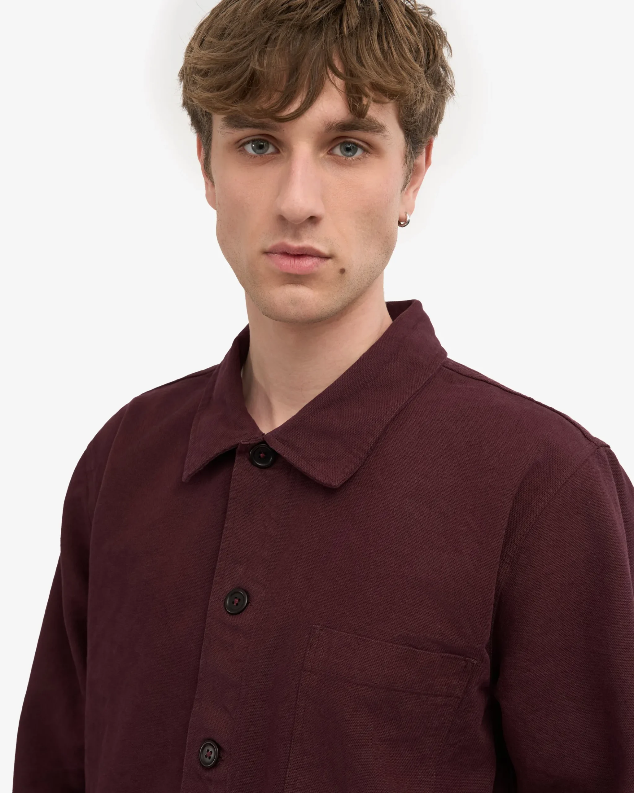Organic Workwear Jacket - Oxblood Red