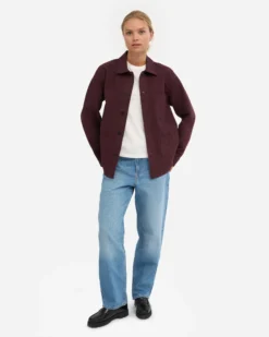 Organic Workwear Jacket - Oxblood Red