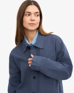 Organic Workwear Jacket - Petrol Blue