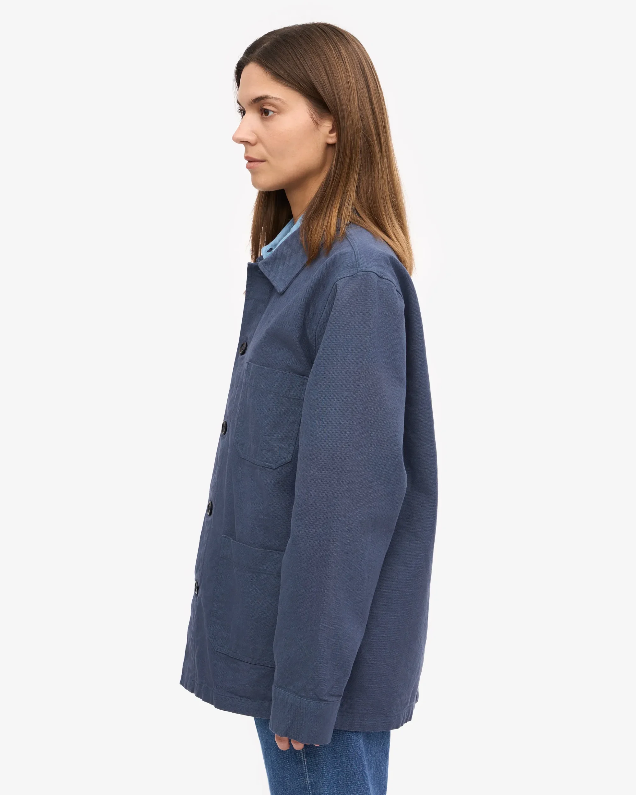 Organic Workwear Jacket - Petrol Blue