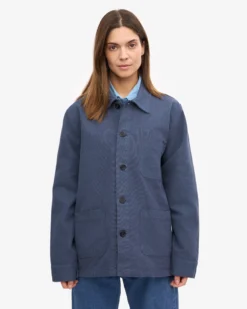 Organic Workwear Jacket - Petrol Blue